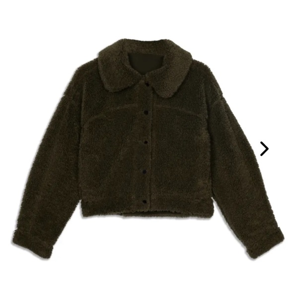 Lululemon NWOT black fleece textured button teddy jacket - Picture 5 of 15